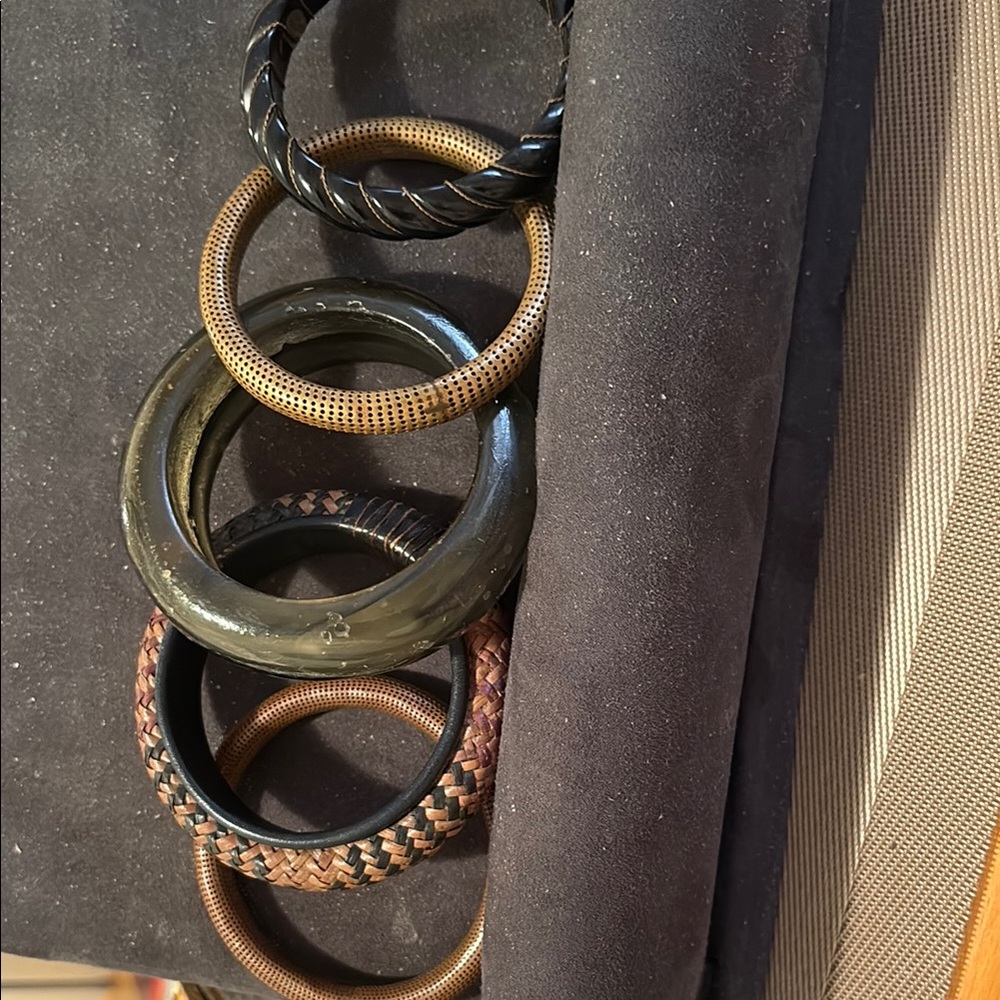 Stylish Women’s Bracelet Set - Black, Gold, Brown